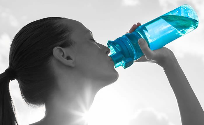 woman drinking water